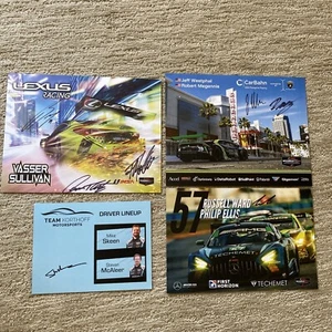 2022 IMSA Road America SIGNED 4 CARD SET winners GTD Pro LEXUS #14 +MERCEDES #57 - Picture 1 of 9