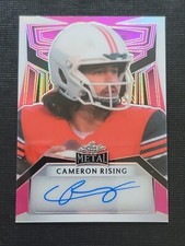 Cameron Rising 2023 Leaf Metal Pink Prismatic Autograph Football Card 4/4 PA-CR1
