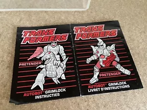 Transformers G1 GRIMLOCK pretender instructions booklet manual EUR - Picture 1 of 2