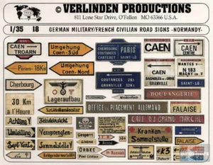 VER0018 1:35 Verlinden German Military / French Civilian Road Signs - Normandy - Picture 1 of 1