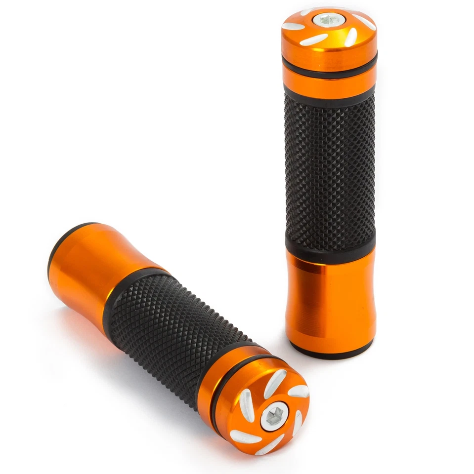 Paio Manopole Manubrio Moto Universale Metallo Gomma Antiscivolo A-Pro Oro - Immagine 1 di 1