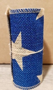 Cinta de arpillera azul Patriotic Stars 5,5 pulgadas x 10 pies 4 de julio/Día de los Conmemoriales nueva con etiquetas - Imagen 1 de 5