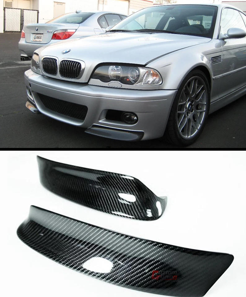 DIVISOR DE LABIOS PARACHOQUES DELANTERO ESTILO CSL DEPORTIVO FIBRA DE CARBONO REAL PARA BMW E46 M3 01-06 Foto 1 de 2