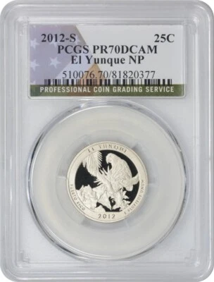 2012-S Flag Clad El Yunque Forest Quarter PR70DCAM PCGS Proof 70 Deep Cameo - Image 1 of 2