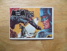 1966 TOPPS BATMAN BLACK BAT ORANGE BACK BUBBLE GUM CARD # 34 CATWOMAN'S BIG CAT
