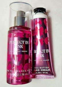 Bath & Body Works "Perfect In Pink" Duo: Fragrance Mist 2.5 oz + Hand Cream/ New - Picture 1 of 1