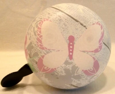 Ding Dong Fahrradklingel Schmetterling weiß Ø 80 mm XXL Fahrrad Glocke Klingel ( - Bild 1 von 2