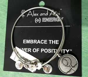 Bracciale Alex and Ani PGA Tour Golf Tee Ball Charm Braccialetto Tono Argento - Foto 1 di 4