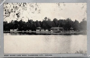 Vtg Cambridge City Indiana IN West Shore Lake Wehi 1940s Postcard - Photo 1/2