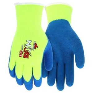MCR Safety NXG Hi-Vis Insulated Latex Dipped Palm WINTER WORK GLOVES Blue/Yellow - Picture 1 of 2