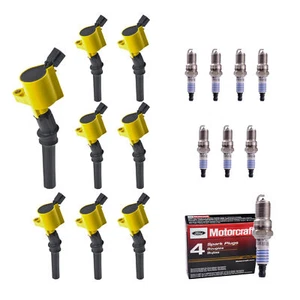 8 Motorcraft Spark Plugs SP493 & 8 Herko Ignition Coils B029HE For Ford 97-11 - Picture 1 of 5
