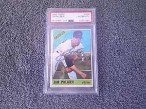 1966 TOPPS JIM PALMER ROOKIE SIGNED AUTHENTIC CARD #126 PSA/DNA COA - Picture 1 of 3