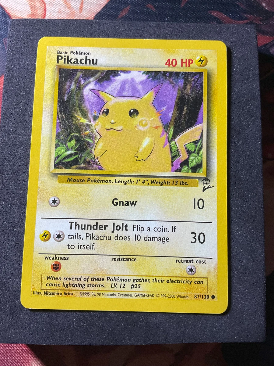 Pikachu Pokémon TCG Common Base Set 2 Individual Collectible Card