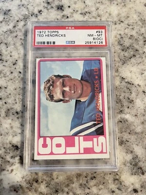 PSA 8 1972 TOPPS TED HENDRICKS #93 HOF RC HIGH GRADE RC!!! - Image 1 of 3