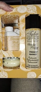 Tyler Candle Fragrance Gift Set French Market Car Fresh Wash Deter Spray Candle - Picture 1 of 4