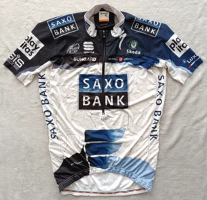 Maglia ciclismo uomo Saxo Bank Sportful Uci bianca blu taglia XL - Foto 1 di 10