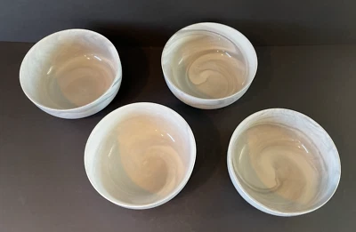 Tigelas de sopa redemoinho de mármore cinza e branco grande 6" conjunto de 4 - Imagem 1 de 4