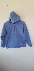 Patagonia  Sweatshirt Girls Large 12 Blue Half Zip Hoodie Vintage Logo Outdoor - Picture 1 of 5