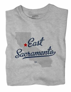 East Sacramento California CA T-Shirt Sacramento MAP - Picture 1 of 6