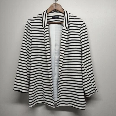 Blazer Vila Sport Mujer Talla XL Negro Blanco Frente Abierto Manga 3/4 Forrado Informal Foto 1 de 4