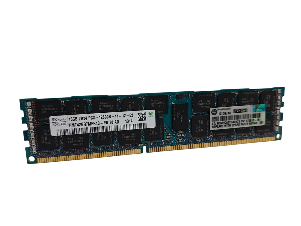 Hynix 16GB 2RX4 PC3-12800R ECC RDIMM Server RAM HMT42GR7MFR4C-PB - Image 1 of 1