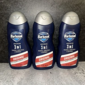 Lotto 3 shampoo balsamo e lavaggio corpo Barbasol 3 in 1 originali pulisce e rinfresca - Foto 1 di 1