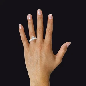 14k White Gold Ring Natural Diamond GIA IGI Certified Round 0.75 Ct Size 5 6 7 8 - Picture 1 of 9