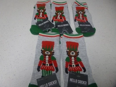 5 pares de calcetines Hello corte bajo zapatos navideños talla 4-10 multicolores unisex Foto 1 de 4