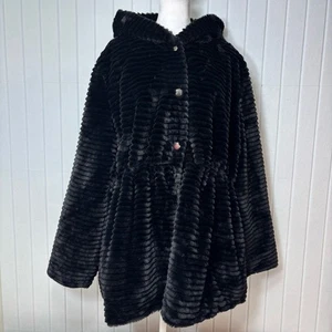 Abrigo chaqueta texturizada negra de piel sintética Soft Surroundings talla 2X - Imagen 1 de 16
