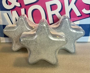 NEW 3 Bath & Body Works Firecracker Pop Shimmery White & Blue Star Bath Fizzy - Picture 1 of 2