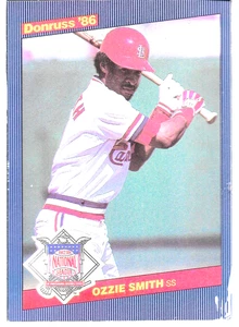 1986 Donruss All Star Ozzie Smith 8 St Louis Cardinals National League 3 x 5 - Picture 1 of 8