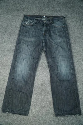 7 For All Mankind Jeans Mens 36 Blue Relaxed Distressed Button Fly Made in USA - Image 1 of 4