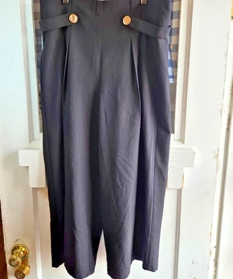 Nuevo con etiquetas Pantalones Worthington Para Mujer Negros Tiro Alto Pierna Ancha Talla 12 Foto 1 de 4