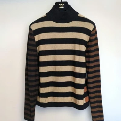 SONIA RYKIEL Stripe Turtleneck Knit Sweater 40 - Image 1 of 4