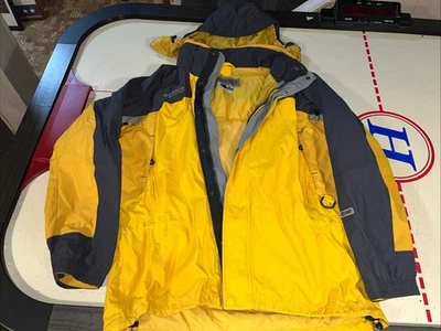 Columbia Men’s Fire Ridge Sportswear Jacket Yellow & Grey Size Large With Hood - Image 1 of 4