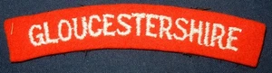 WW2 GLOUCESTERSHIRE REGIMENT MILITARY SHOULDER TITLE PATCH BADGE GENUINE - Picture 1 of 2