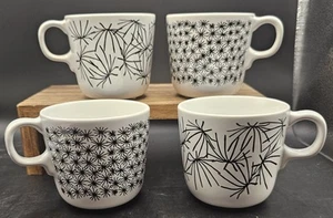 ☕️ Set of 4 Ikea Coffee Cups Starburst and Line Drawing - Picture 1 of 17