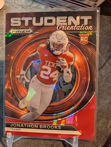 Jonathon Brooks 2024 Panini Prizm Draft Picks Student Orientation Red Cracked  - Bild 1 von 2