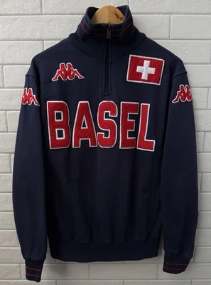 De Colección Kappa Basel Bordado Pullover Sudadera Chaqueta Talla S Fútbol Blokecore Foto 1 de 4