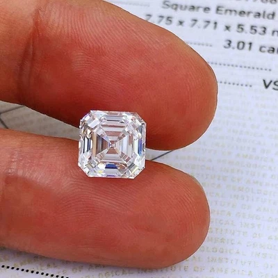 8x8mm Brilliant Ascher Cut D Grade VVS1 Diamond Premium Quality Loose Diamond - Image 1 of 4