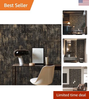 Papel tapiz vintage de oro negro pelar y pegar - 17,3"" x 400"" para decoración moderna Foto 1 de 4