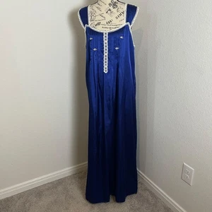 Barbizon Nachthemd Maxi Spitzenbesatz Nachtwäsche Dessous Loungewear Blau Medium - Bild 1 von 12
