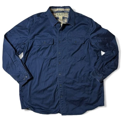 Camisa forrada de franela LL Bean Hurricane para hombre talla XL alta azul XLT 298206 Foto 1 de 4