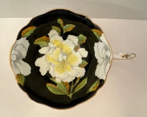 VTG Paragon White Gardenia on Black “To The Bride” Teacup ONLY Double Warrant - Picture 1 of 8