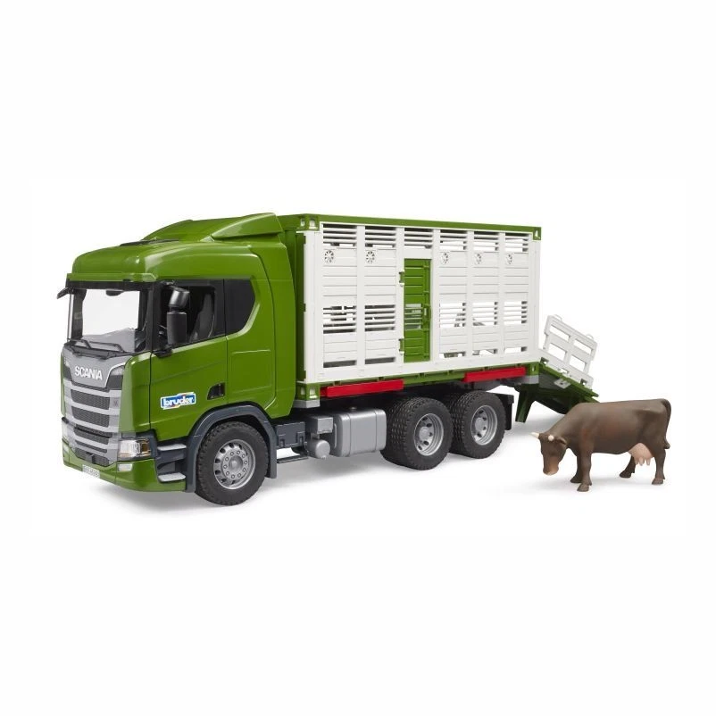 Bruder Scania Super 560R camion trasporto animali con 1 bue 03548 - Immagine 1 di 1