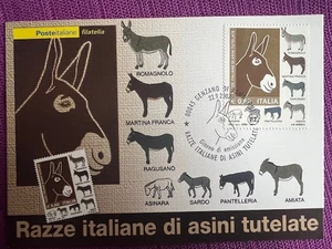 2007 CARTOLINA FILATELICA RAZZE ITALIANE DI ASINI TUTELATE  annullo GENZANO - Imagen 1 de 1