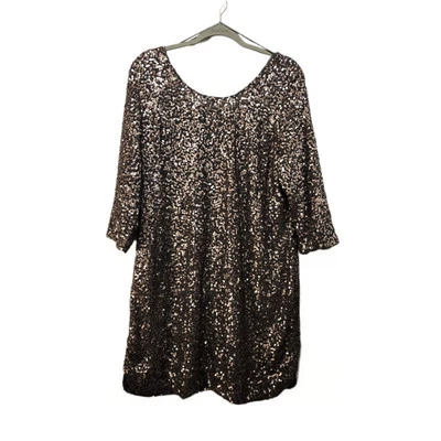 LC Lauren Conrad Mini Swing Party Dress Silver X Large Vintage Charm - Image 1 of 4