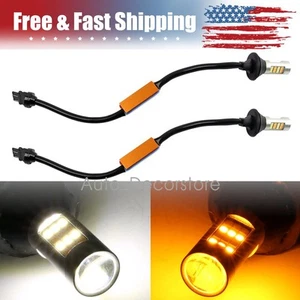 2x 3157 Error Free Type 2 Switchback White/Amber LED Turn Signal DRL Light Bulbs - Bild 1 von 22