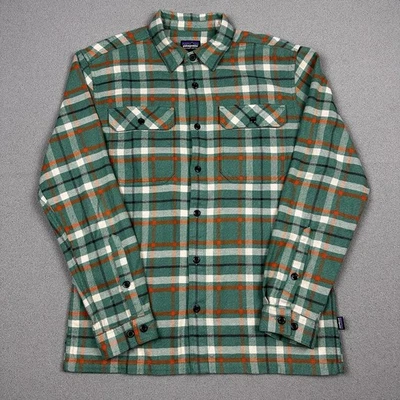 Camisa Franela Fiordo Patagonia 53947 Verde Cuadros Algodón Orgánico L/S Para Hombre Grande M Foto 1 de 4