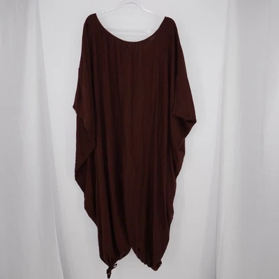 Mono Free People Free-Est Milo de una pieza XS marrón de gran tamaño Boho Festival Foto 1 de 4